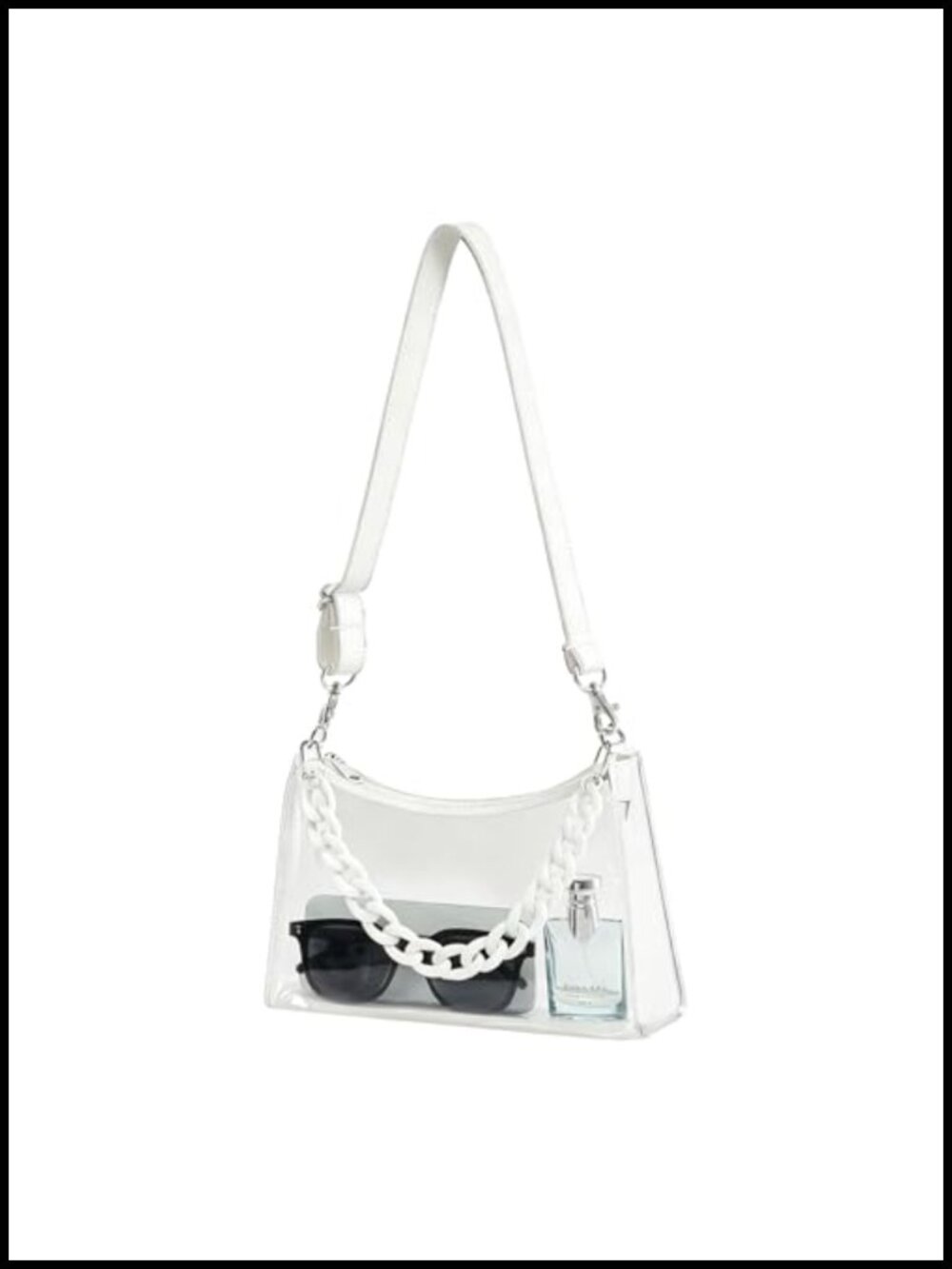 Clear Purse Stadium Approved Transparent Crossbody Bag with Detachable Shoulder